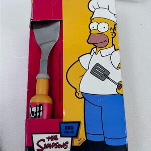 Vintage 2003 The Simpsons BBQ Tool Set Fork/Tongs. New In Package HTF Bart Duff